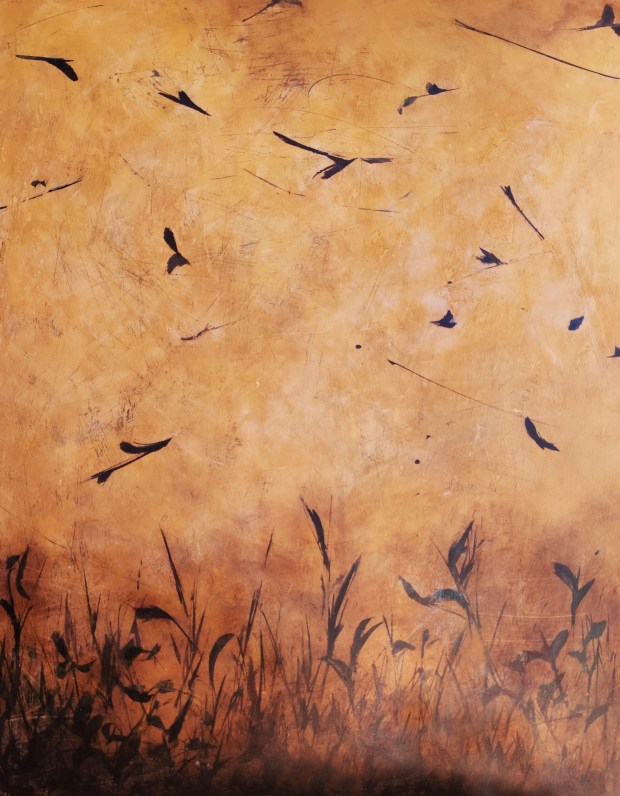 Yellow. Leaves of grass.